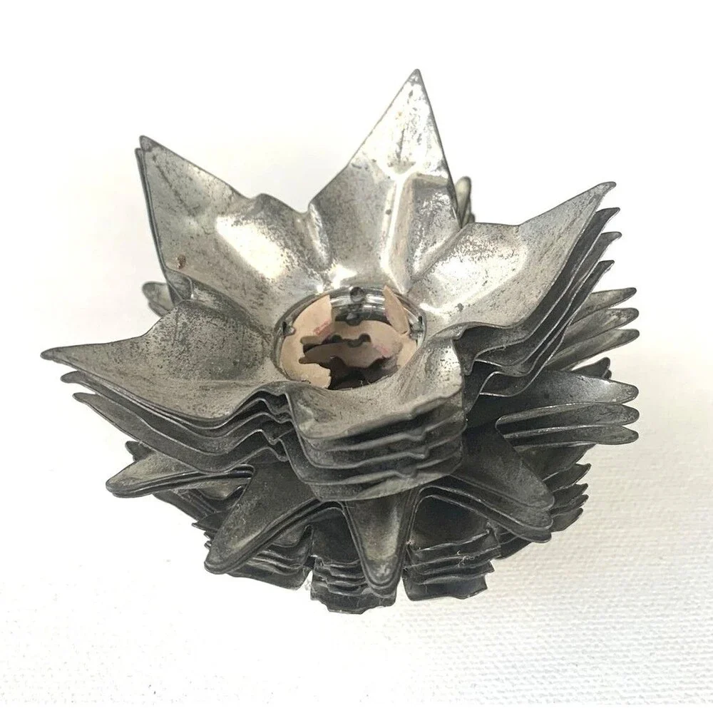 14 Tin Silver Metal Christmas Light Reflectors Appx 2 1/2